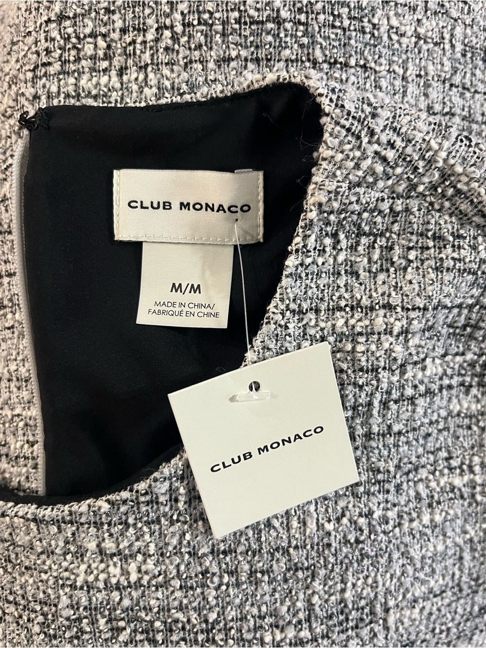 NWT Club Monaco Women's Shanice Dress $180 Textured Tweed Short Sleeve Shift M - Picture 9 of 10